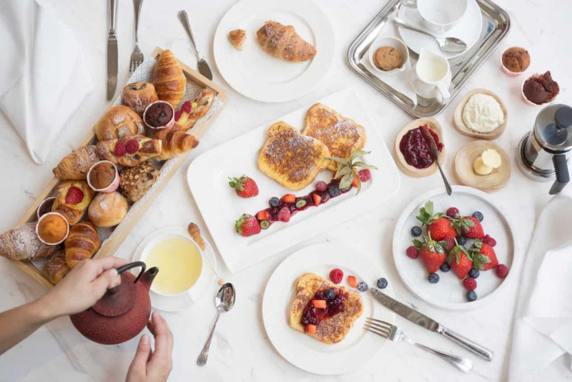 Breakfast at the InterContinental Hotel in Singapore.