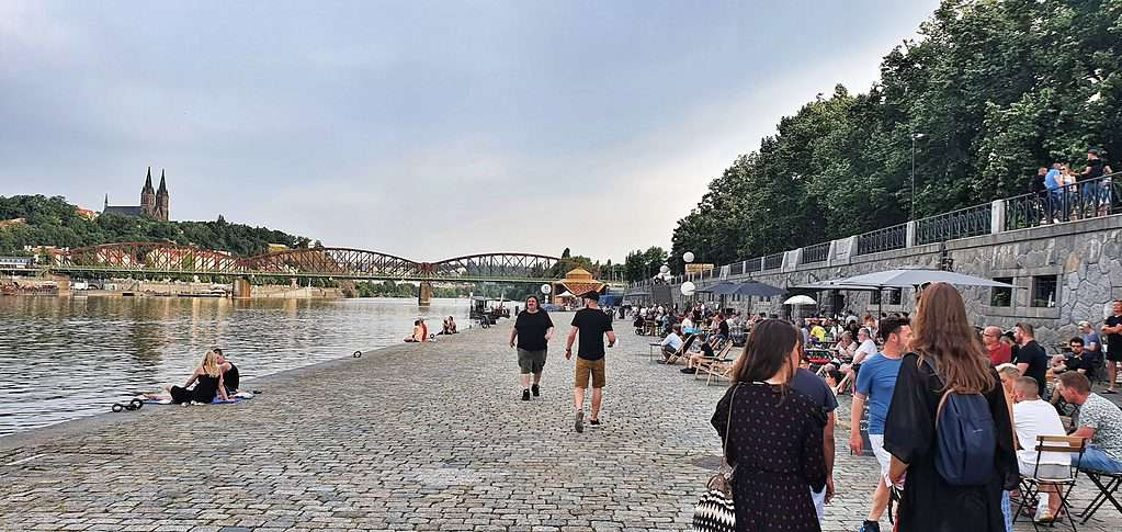 where to eat in Prague - Where to Eat and Drink in Prague Horejsi embankment in Prague, Czech Republic.