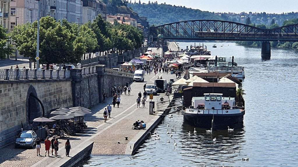 where to eat in Prague - Where to Eat and Drink in Prague Rasin embankment in Prague, Czech Republic.