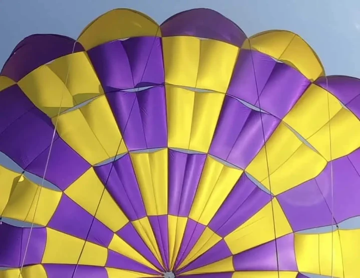 Parachute from Riviera Water Sports in St. Tropez on the Cote d Azur in France.