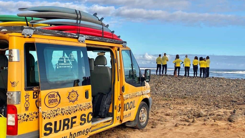 surf camps in Spain - A Guide to Choosing the Best Surf Camps in Spain Surf van from Surfcamp Homegrown in Fuerteventura, Spain.