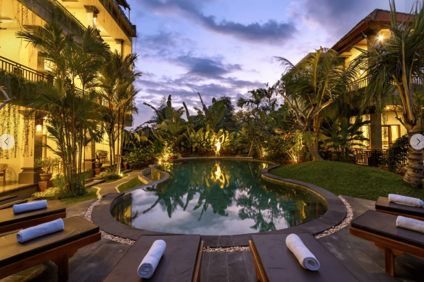 yoga retreats in Bali - Unforgettable Yoga Retreats in Bali Pool view at the Hidden Padma Retreat in Ubud, Bali, Indonesia.