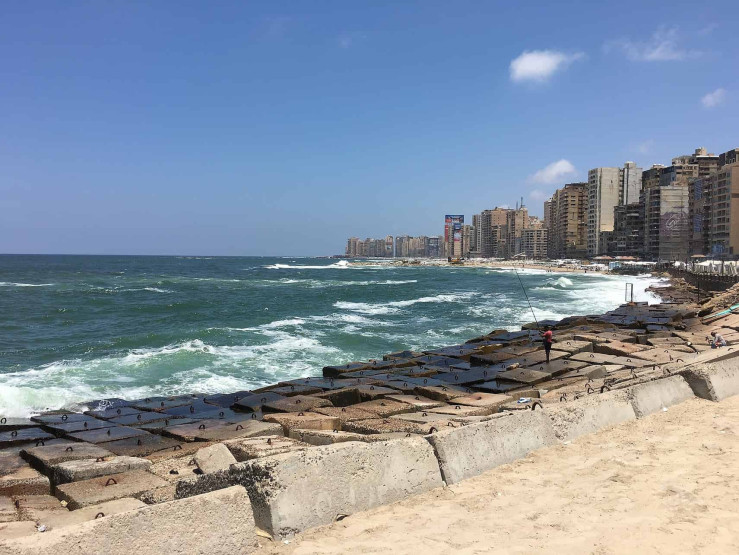 Ocean side of Alexandria in Egypt.