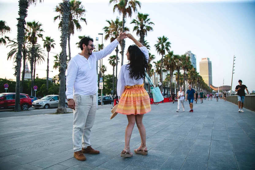 Places to Take Photos in Barcelona - The Best Places to Take Photos in Barcelona Walking along the beach promenade in Barceloneta, Barcelona, Spain.
