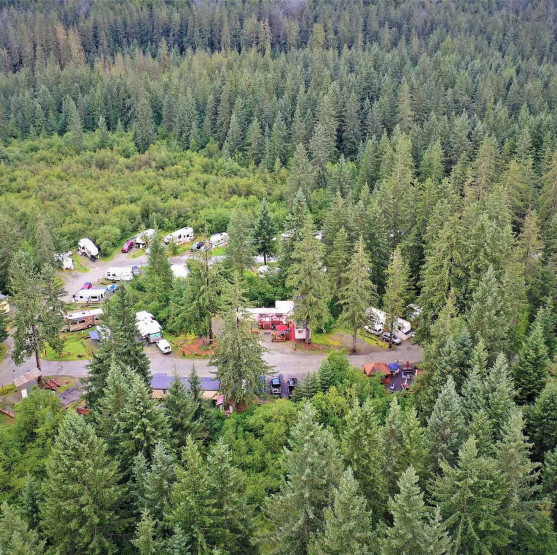 Guide to Juneau - Mini Guide to Juneau, Alaska Aerial view of the Glacier Nalu Campground in Juneau, Alaska, USA.