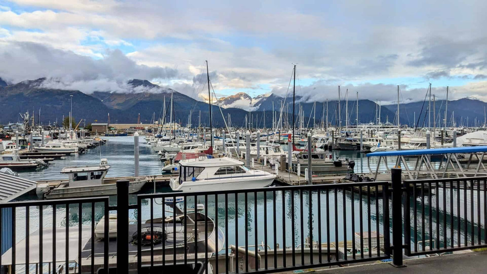 Day Cruise at Kenai Fjords National Park - The Magic of a Day Cruise at Kenai Fjords National Park, Alaska Harbor view from the room of the Harbor 360 hotel in Seward, Alaska, USA.