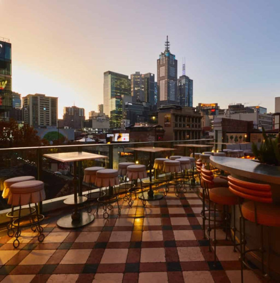 - Discover Melbourne's Unforgettable Nightlife Rooftop terrace at HER in Melbourne, Australia.