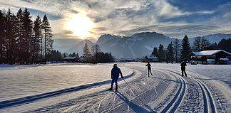 Learning Cross-Country Skiing in St. Johann in Tirol Cross-country skiing in St. Johann in Tirol, Austria