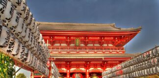Sensoji – Asakusa Kannon is the Biggest Buddhist Temple in Tokyo and a Top Attraction Gate at Sensoji Temple in Asakusa, Tokyo, Japan.
