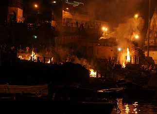 The Burning Ghats in Varanasi, India Burning ghats in Varanasi, India