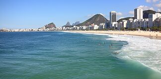 Beach Life of Rio de Janeiro Copacabana in Rio de Janeiro, Brazil.