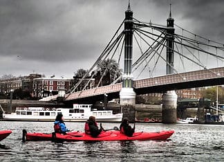 Kayaking on the Thames in London Kayaking on the Thames in London