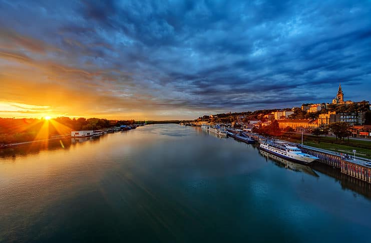 Visiting the Museum of Naive and Marginal Art, Serbia Panorama of Belgrade at night with river sava