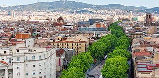 How to Stay Sustainable During your Trip to Barcelona Las Ramblas of Barcelona, Aerial view