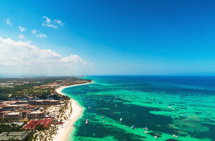 Best Places to Visit in the Dominican Republic Aerial view from the plane over Punta Cana, Dominican Republic.