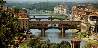 Unique Things to do in Florence View onto the bridges in Florence, Italy