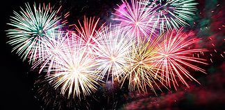 The Feast of Sant Joan Barcelona 24th June Fireworks Sant Joan in Barcelona, Spain.