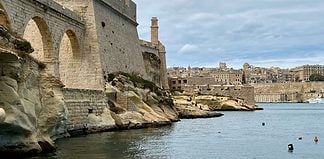 Top Places to Visit in Malta The Fort St Angelo of Malta with Valletta in the distance.