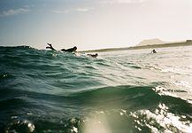 Surfing in Fuerteventura, Spain In the waves in Fuerteventura, Spain