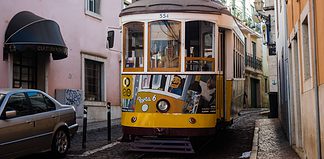 Top Sights and Hidden Gems in Lisbon Tram 28 in Lisbon, Portugal.