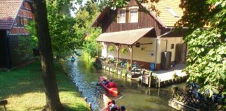 How to Explore Brandenburg Sustainably Canoe in the Spreewald in Brandenburg, Germany.