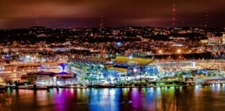 Guide to Planning a Memorable Trip during NFL Season American Football stadium in Pittsburgh at night.