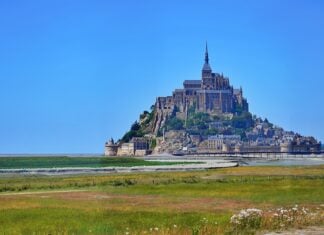 Cathedral Mont Saint Michel in the Normandy, France.