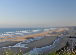 Beach in the Normandy in France.