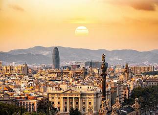 Barcelona in March: A Guide to Events and Activities Sunset over the mountains in Barcelona, Spain.