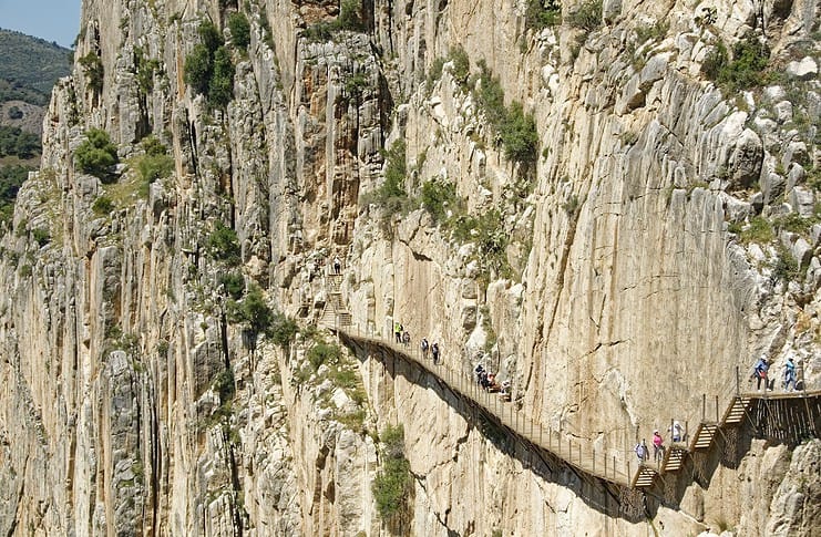 Hiking Caminito Del Rey: The King’s Walk in Andalucia, Spain Pathway through the canyon Caminito Del Rey - The King’s Walk in Andalucia, Spain.