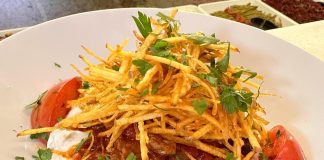 Not to Skip Food and Restaurants in Bodrum Cökertme Kebab at the restaurant Havandan in Bodrum, Turkey.