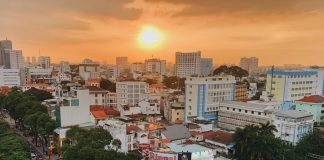 24 Hours in Ho Chi Minh City Sunset in Ho Chi Minh City, Vietnam.