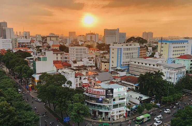 24 Hours in Ho Chi Minh City Sunset in Ho Chi Minh City, Vietnam.
