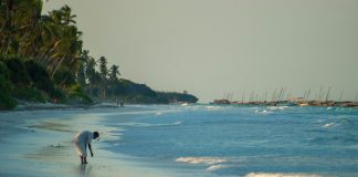 Top 7 Tropical Places to Retire A man walking Matemwe Beach in Zanzibar, Tanzania