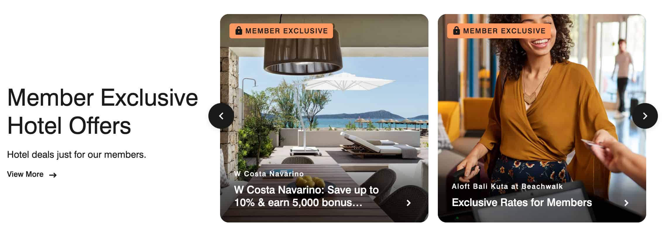 Members exclusive hotel offers. Marriott banner.