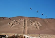 Exploring Peru’s Travel Gems: A Journey Through Nine Must-Visit Destinations Paracas Candelabra, a mysterious geoglyph etched into the desert floor. Pic by Peru Grand Travel.