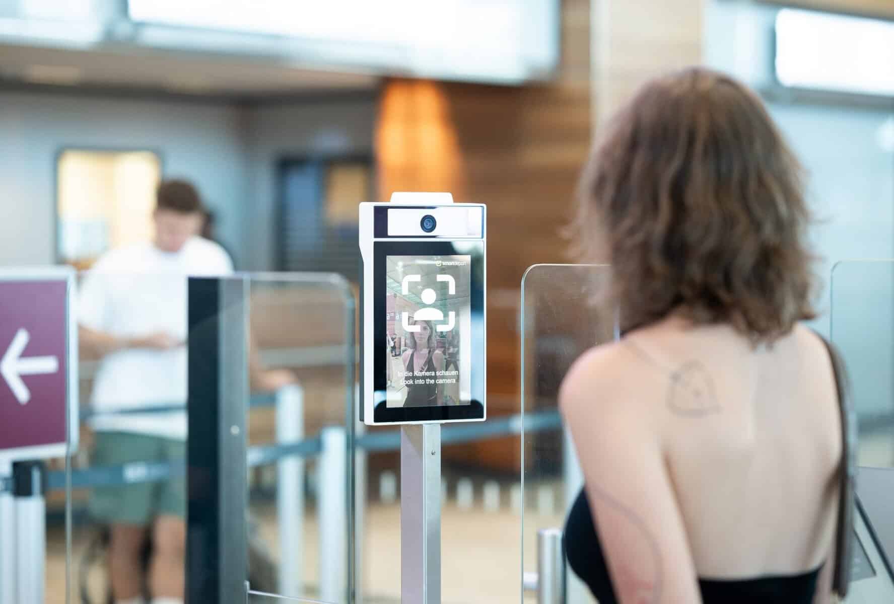 The biometric section at the BER airport in Germany. Pic by Anikka Bauer.