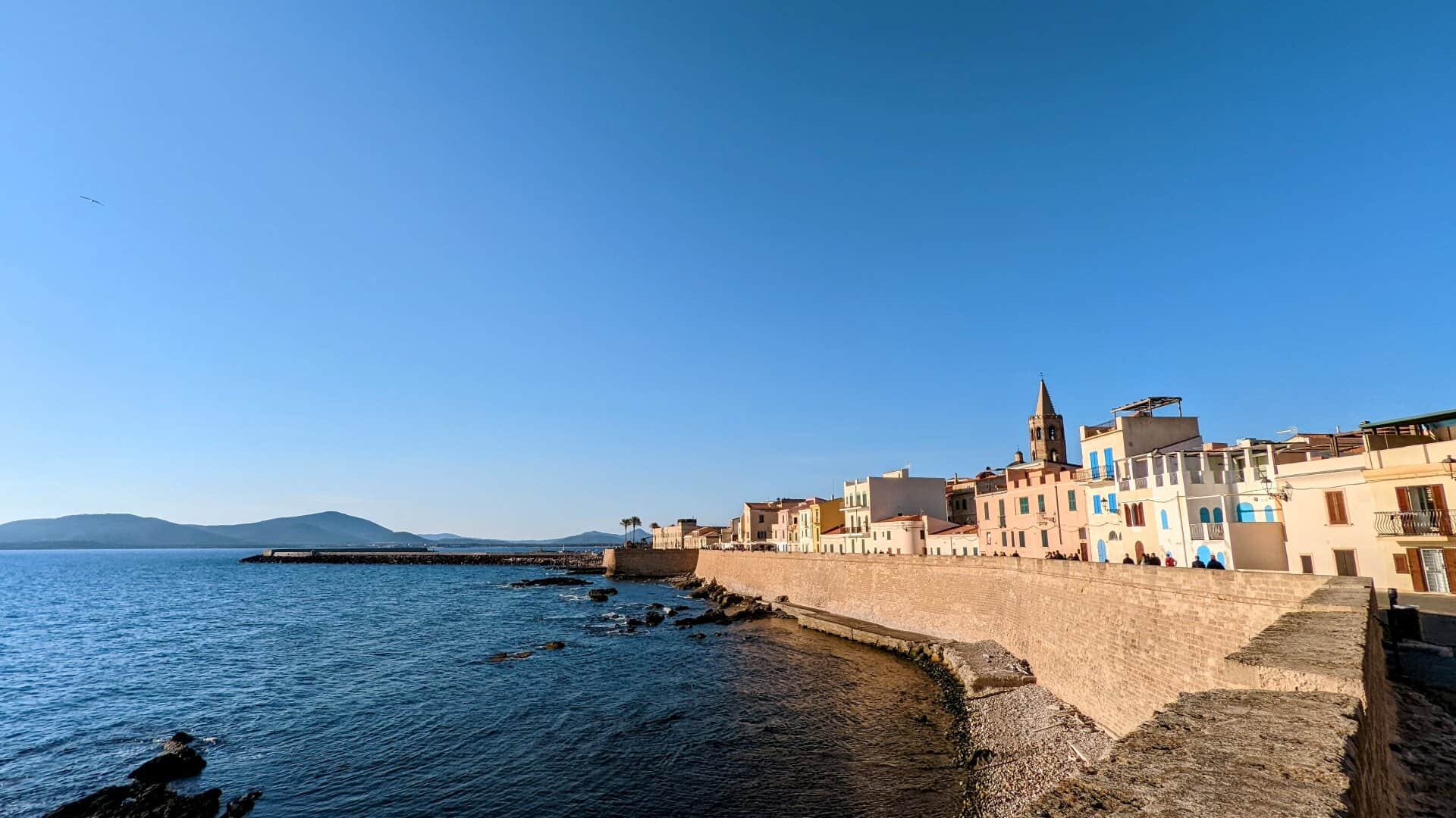 Bastioni Marco Polo in Alghero in Sardinia, Italy.