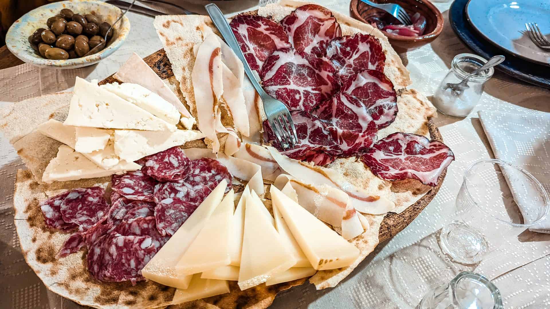 Local specialties of Sardinia, Italy.
