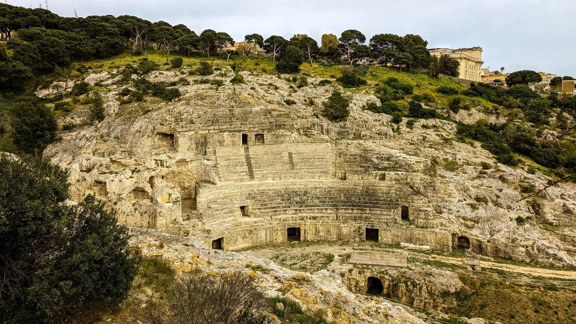 Roman amphitheater in Cagliari, Italy.