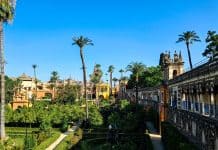 Discover the Royal Alcazar of Seville: Get an Exclusive Early Access The garden of the Alcazar in Seville, Spain. Becki Rendell from TheSevilleGuide.com.