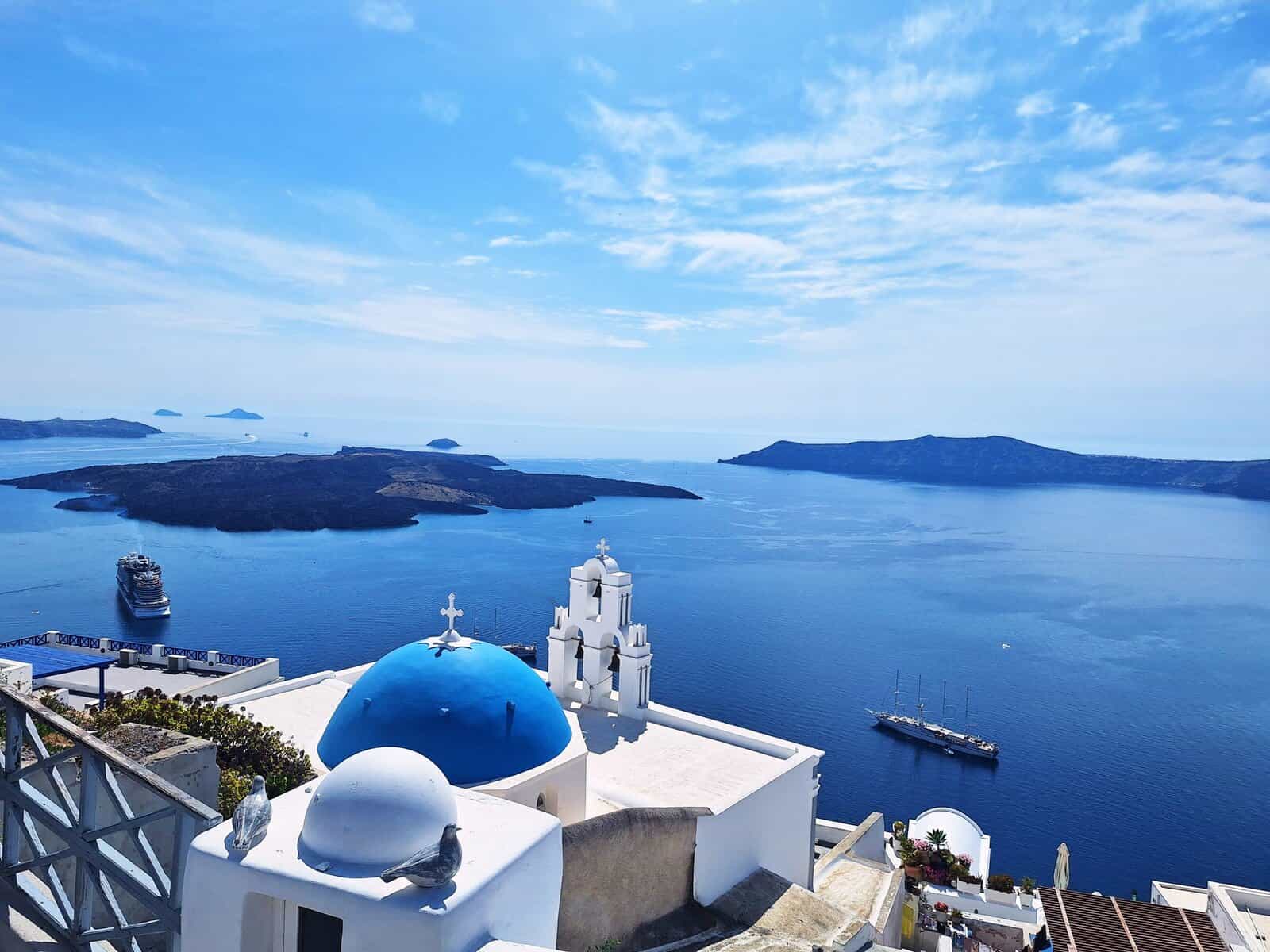 blue domes in santorini - How to Find and Capture the Famous Blue Domes in Santorini Blue domes in Fira, Santorini, Greece