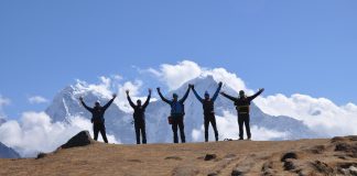 Best Time to Trek in the Himalayas: Seasonal Guide to Nepal’s Top Routes Guys hiking in the Himalaya, Nepal.