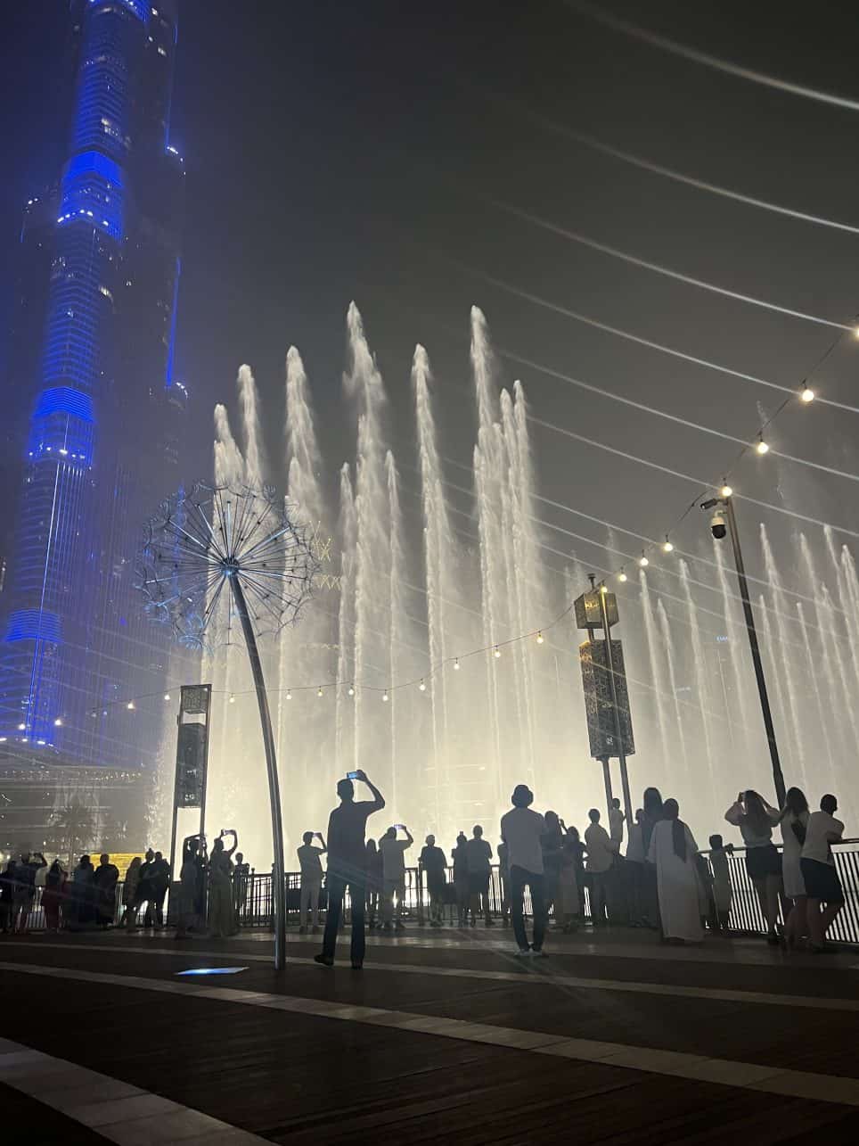 The Dubai Fountain at night
