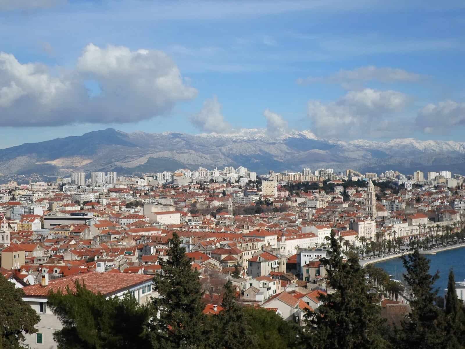Panorama view over Split, Croatia.