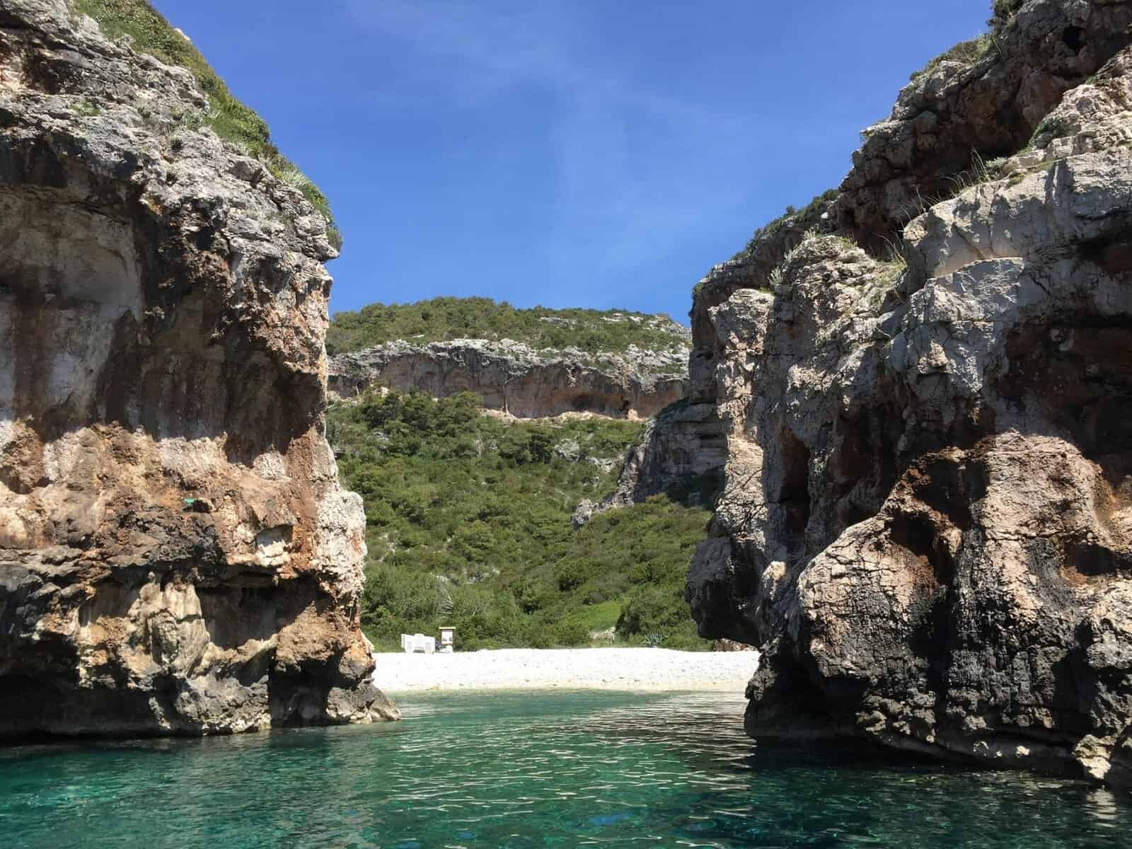 Remote beach in Vis, Croatia.
