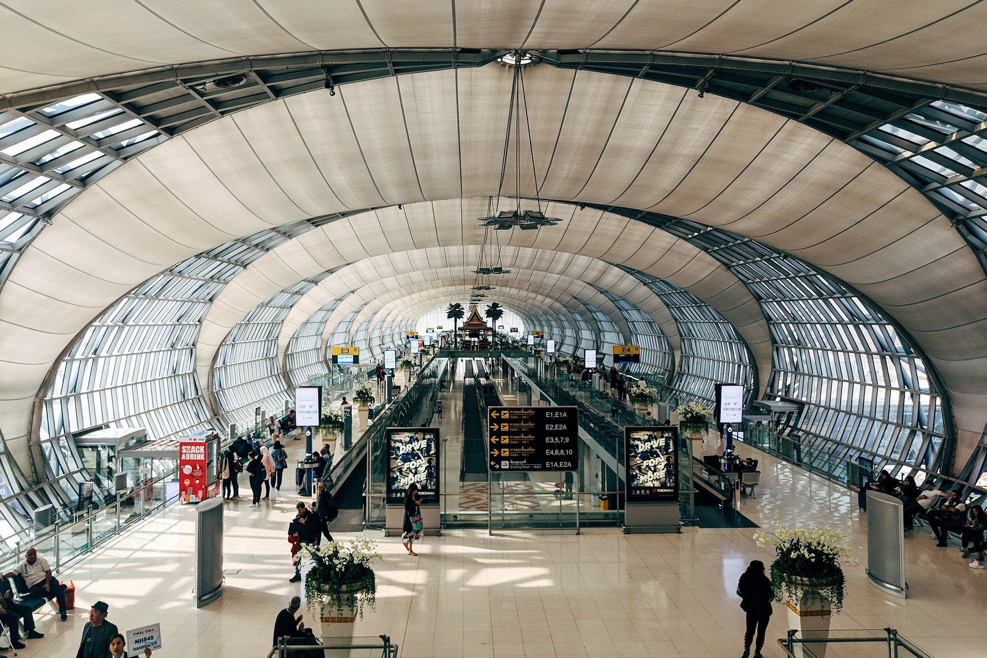 Terminal Suvarnabhumi Airport in Bangkok, Thailand.