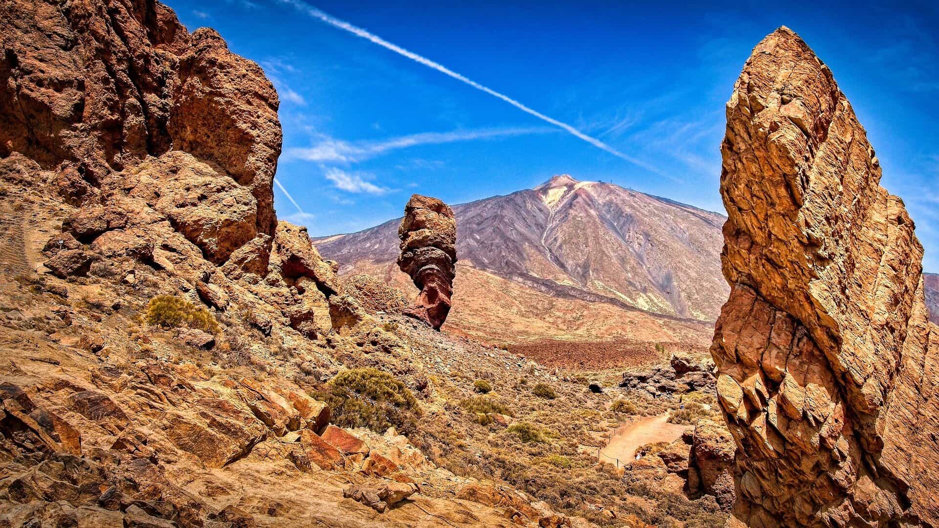 Rocks and mountains at Teide in Tenerife, Spain.