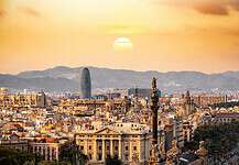 Why Barcelona Keeps InspiringTravelers Year After Year Sunset in Barcelona, Spain.