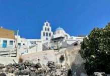 Medieval Santorini Villages: Where the Island Finally Slows Down Pyrgos Kallistis, Santorini, Greece - Church